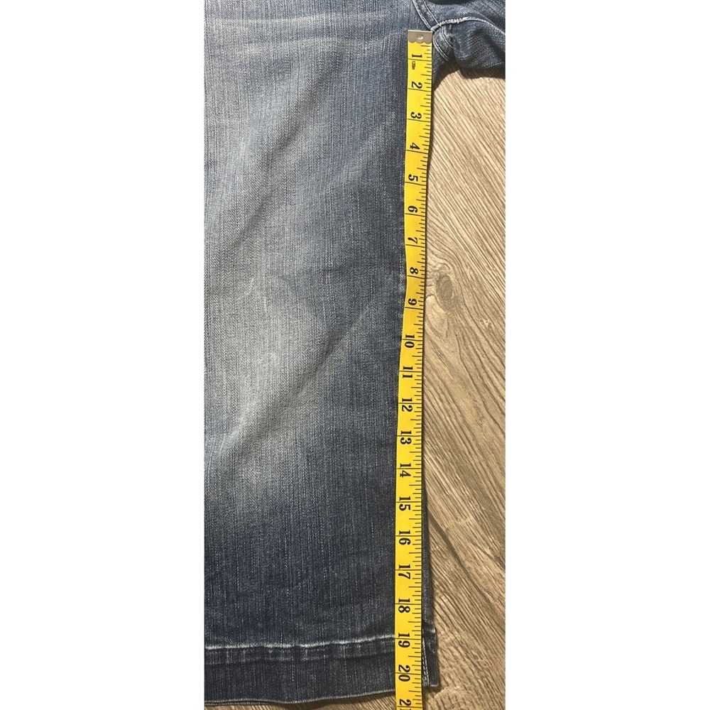 7 For All Mankind Vintage Crop Dojo Blue Jean Low Rise Medium Wash Sz 32 (34x20) - Picture 9 of 11